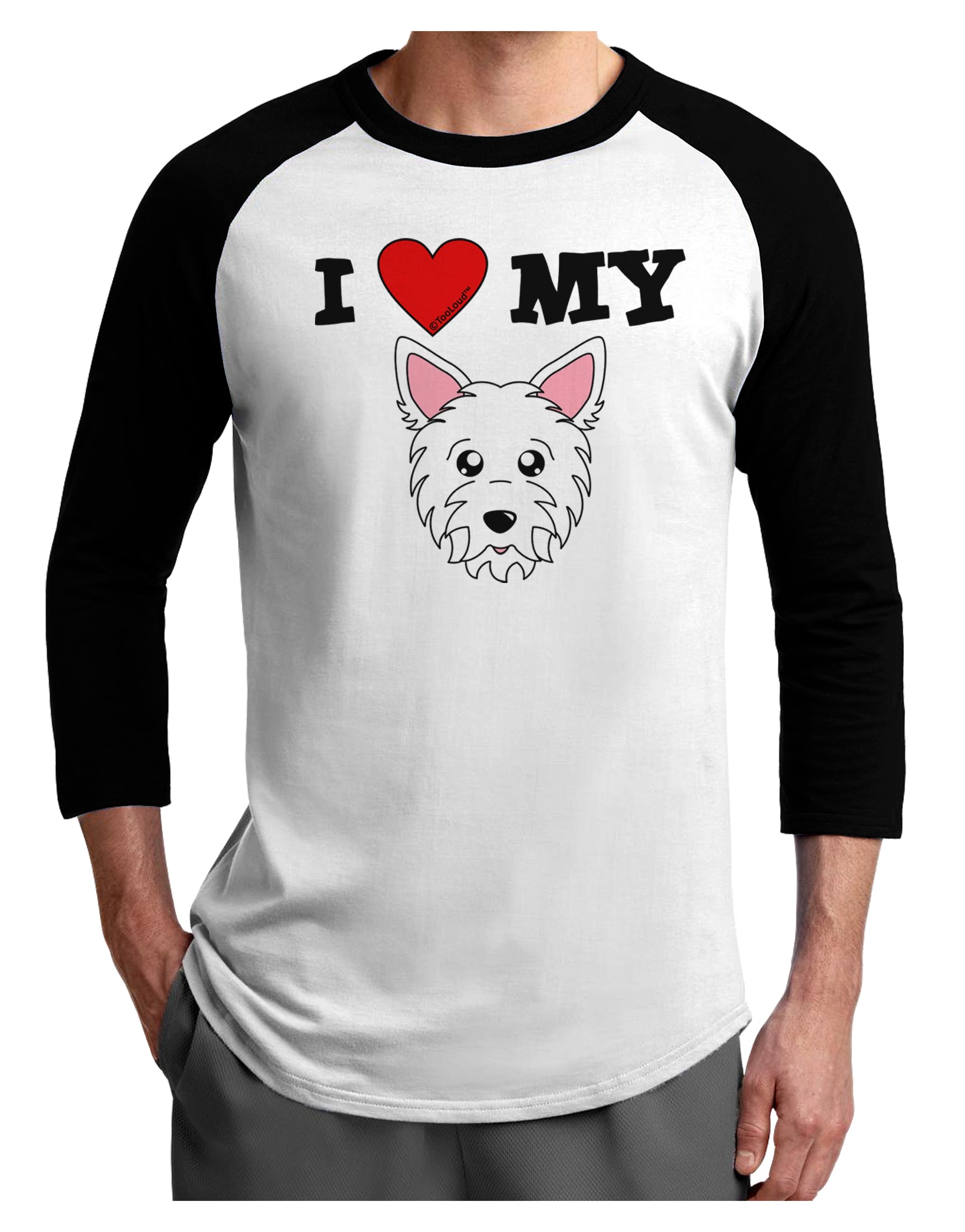 I Heart My - Cute Westie Dog Adult Raglan Shirt by TooLoud-TooLoud-White-Black-X-Small-Davson Sales