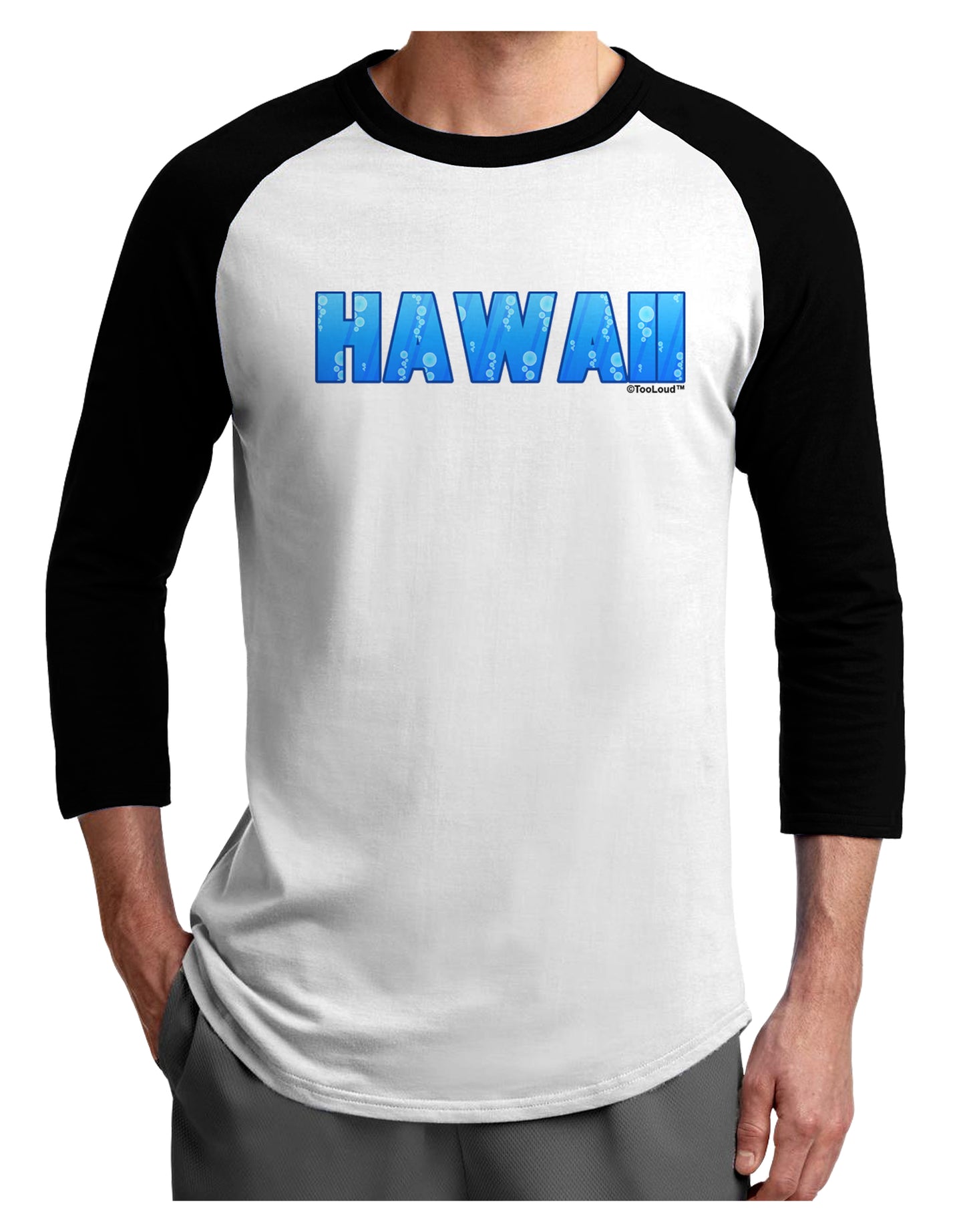 Hawaii Ocean Bubbles Adult Raglan Shirt by TooLoud-TooLoud-White-Black-X-Small-Davson Sales