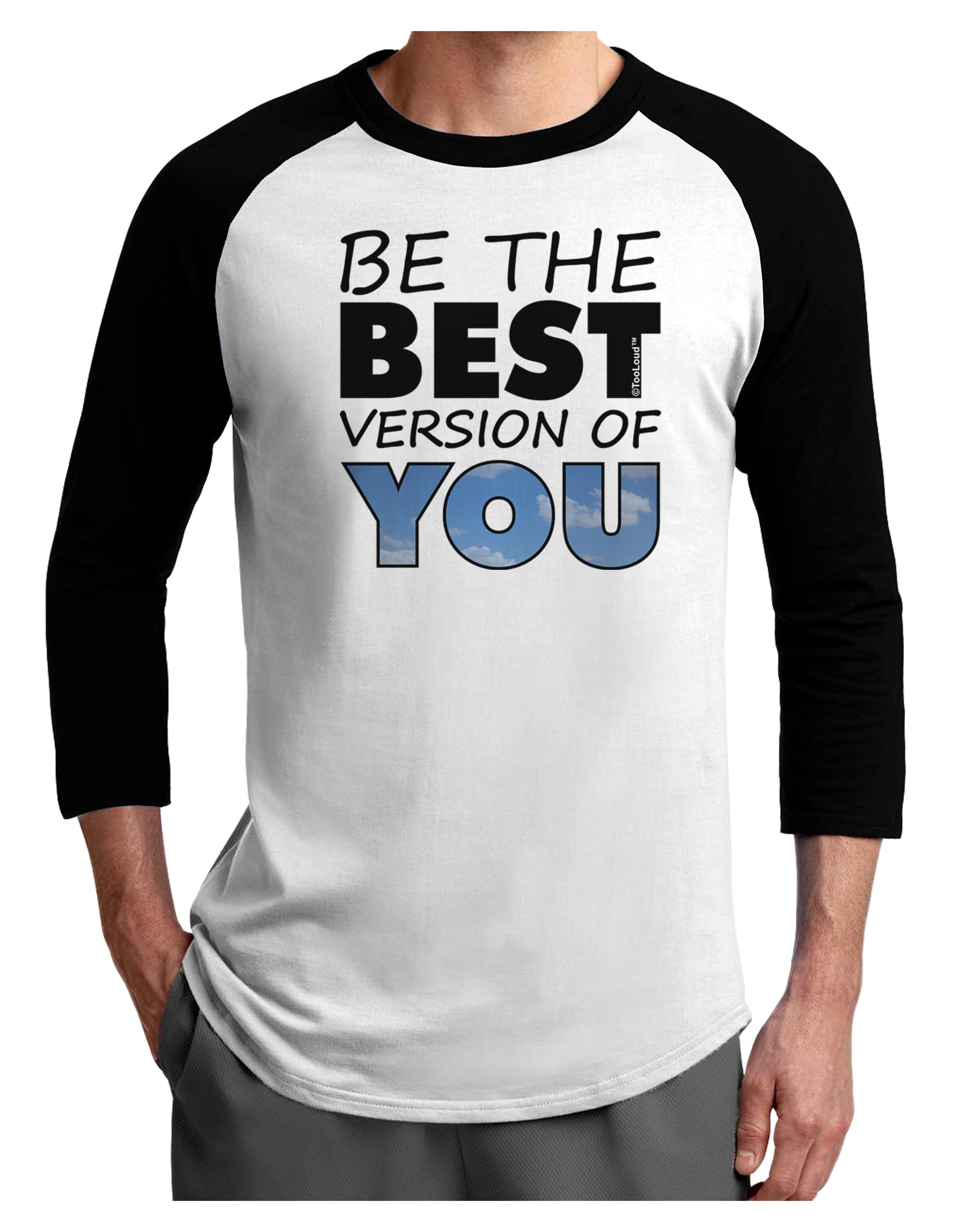 Be The Best Version Of You Adult Raglan Shirt by TooLoud-TooLoud-White-Black-X-Small-Davson Sales