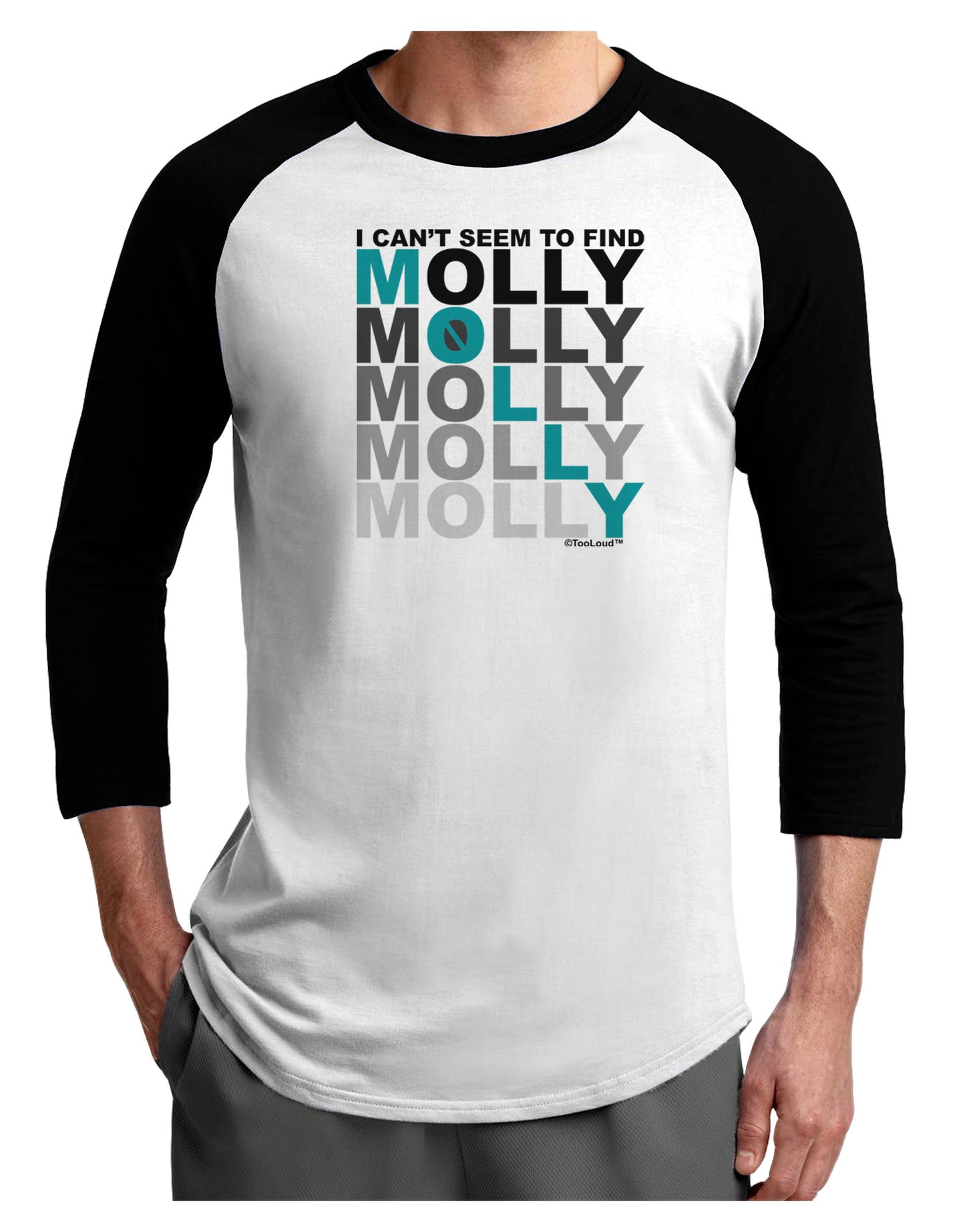 Find Molly Blue Adult Raglan Shirt-Raglan Shirt-TooLoud-White-Black-X-Small-Davson Sales