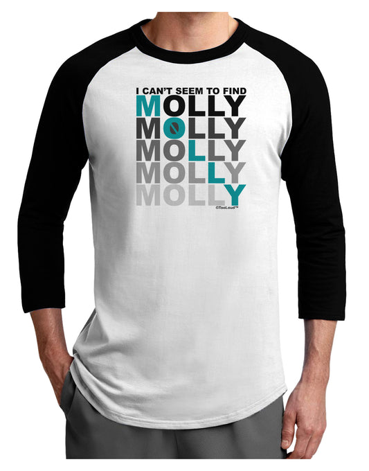 Find Molly Blue Adult Raglan Shirt-Raglan Shirt-TooLoud-White-Black-X-Small-Davson Sales