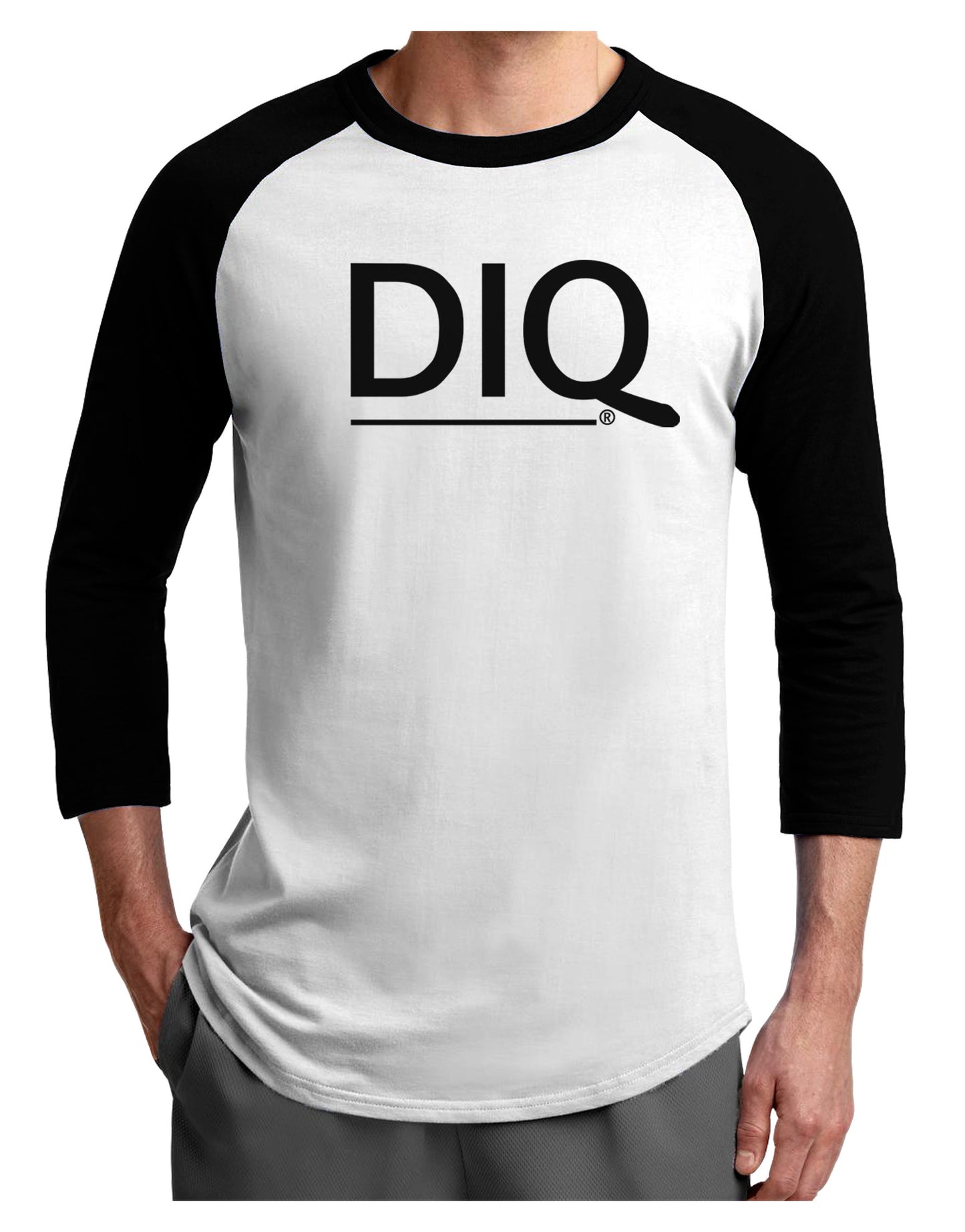 DIQ Wear Logo Adult Raglan Shirt-DIQ Wear-White-Black-X-Small-Davson Sales