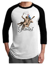 Gemini Illustration Color Adult Raglan Shirt-TooLoud-White-Black-X-Small-Davson Sales