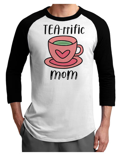 TEA-RRIFIC  Mom Adult Raglan Shirt White Black 3XL Tooloud