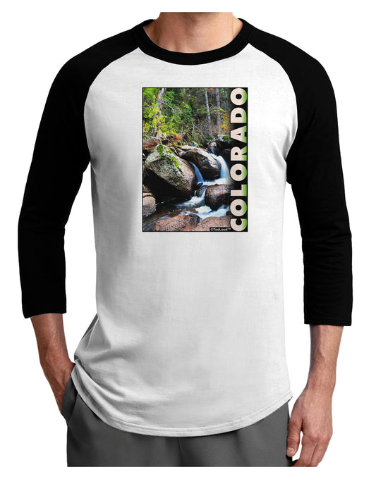 Rockies River with Text Adult Raglan Shirt-Raglan Shirt-TooLoud-White-Black-X-Small-Davson Sales
