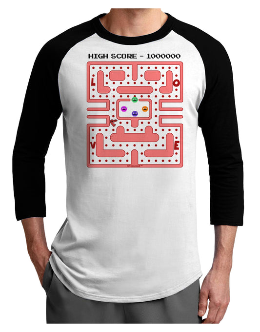 Retro Heart Man Adult Raglan Shirt-TooLoud-White-Black-X-Small-Davson Sales