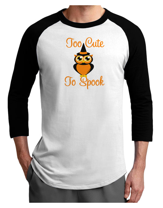 Owl Too Cute Orange Adult Raglan Shirt-Raglan Shirt-TooLoud-White-Black-X-Small-Davson Sales