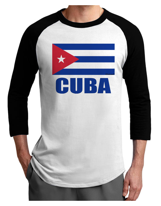 Cuba Flag Cuban Pride Adult Raglan Shirt by TooLoud-TooLoud-White-Black-X-Small-Davson Sales