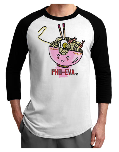 TooLoud Matching Pho Eva Pink Pho Bowl Adult Raglan Shirt-Mens-Tshirts-TooLoud-White-Black-X-Small-Davson Sales