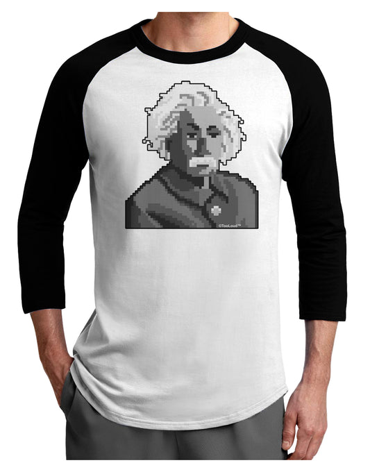 Pixel Albert Design Adult Raglan Shirt by TooLoud-TooLoud-White-Black-X-Small-Davson Sales