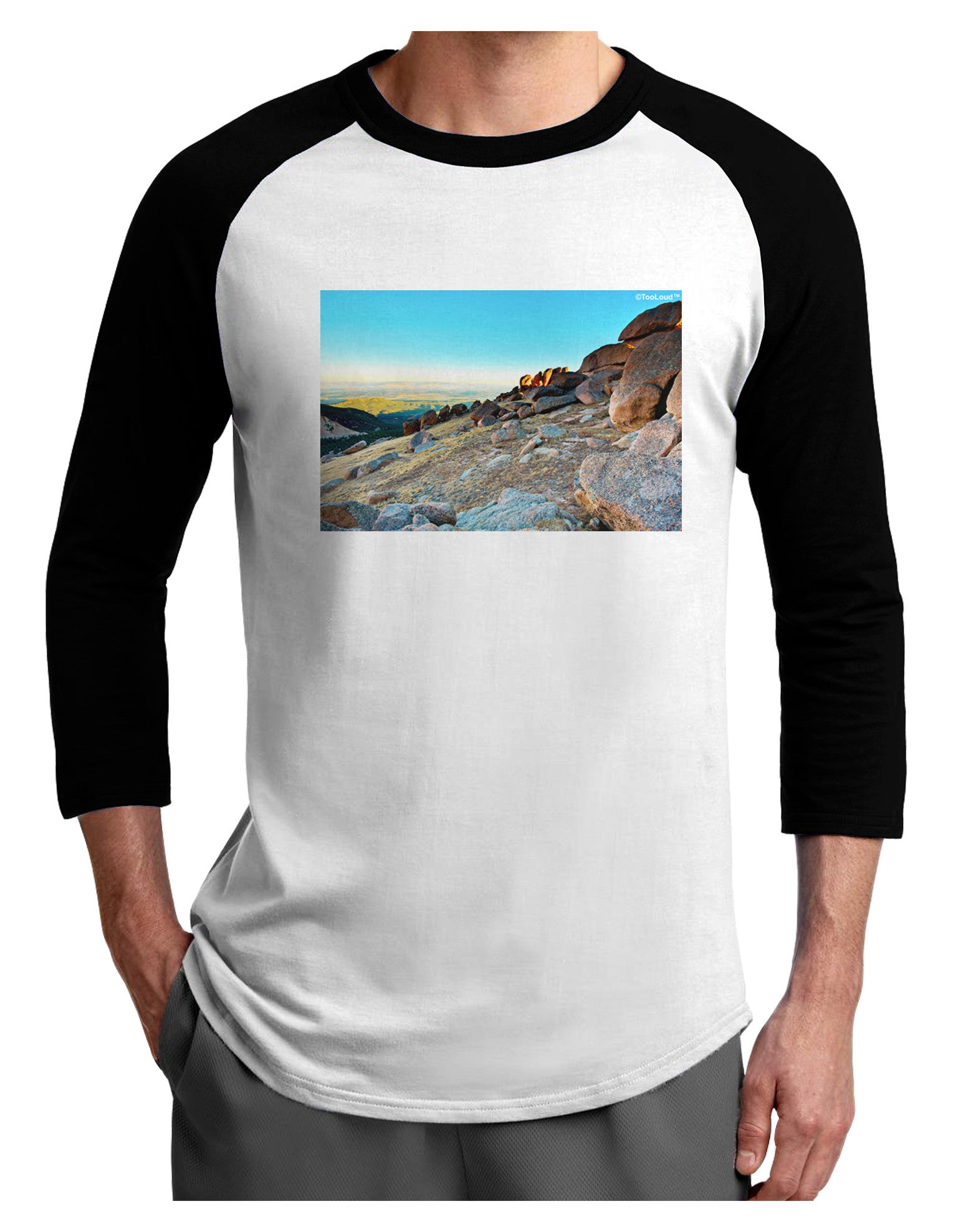 CO Rockies View Adult Raglan Shirt-Raglan Shirt-TooLoud-White-Black-X-Small-Davson Sales
