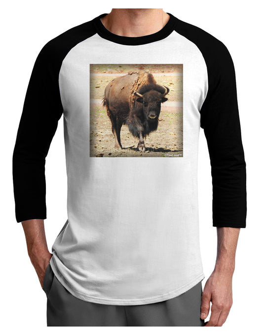 Strong Bison Adult Raglan Shirt-Raglan Shirt-TooLoud-White-Black-X-Small-Davson Sales