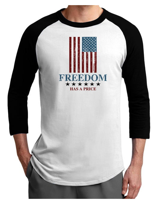 Freedom Flag Color Adult Raglan Shirt-Raglan Shirt-TooLoud-White-Black-X-Small-Davson Sales