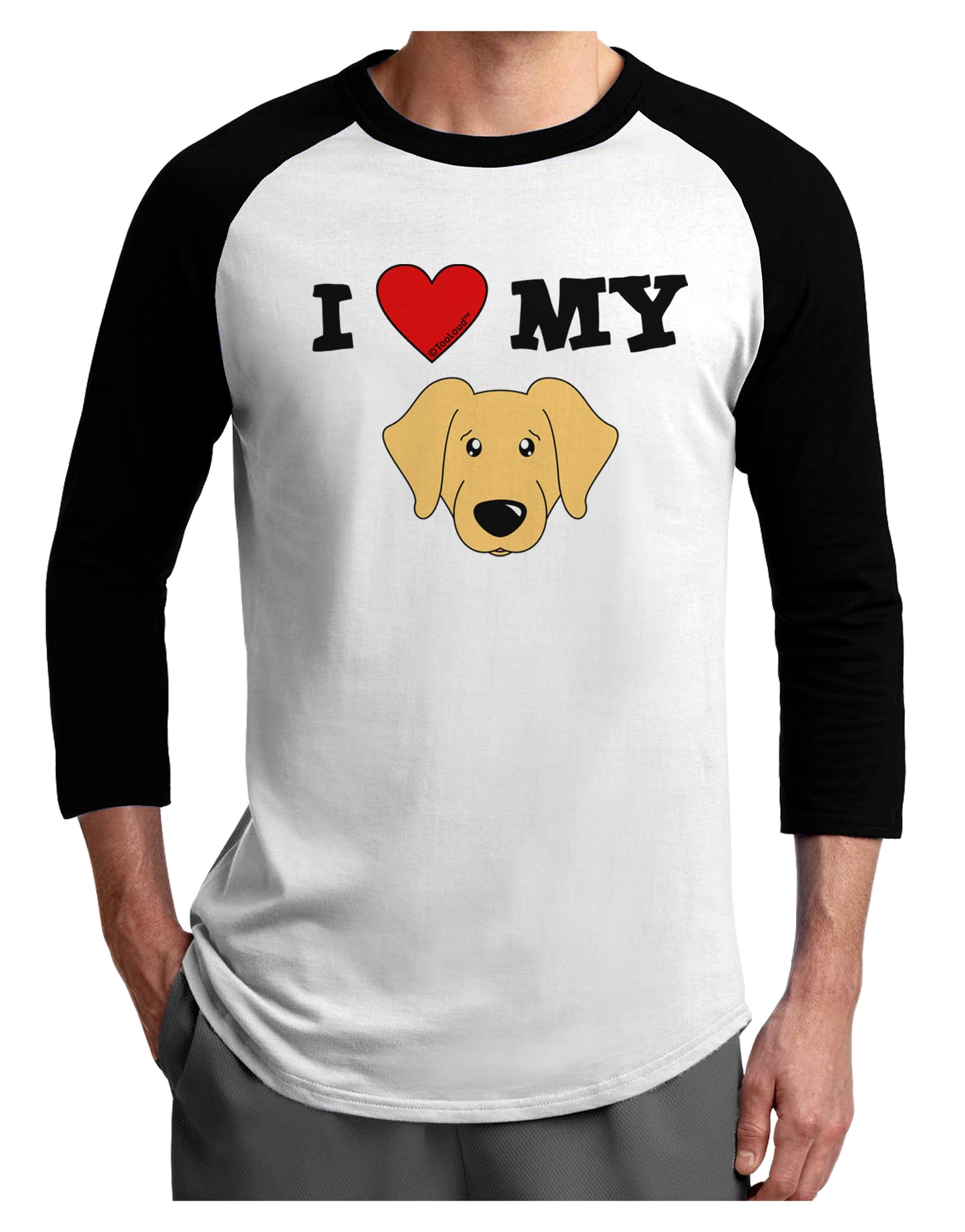 I Heart My - Cute Golden Retriever Dog Adult Raglan Shirt by TooLoud-TooLoud-White-Black-X-Small-Davson Sales