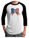 Patriotic Bow Adult Raglan Shirt-Raglan Shirt-TooLoud-White-Black-X-Small-Davson Sales