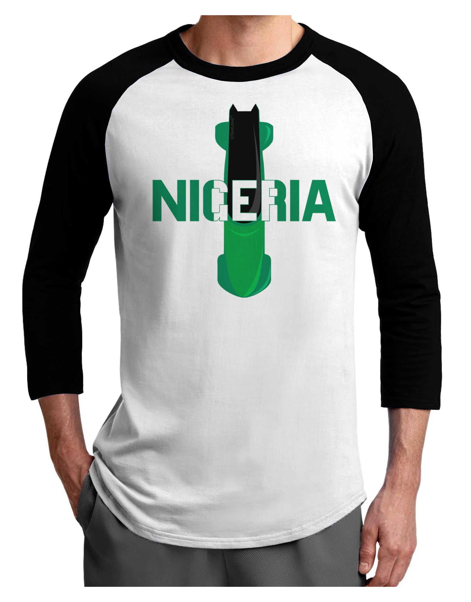 Nigeria Bobsled Adult Raglan Shirt by TooLoud-TooLoud-White-Black-X-Small-Davson Sales