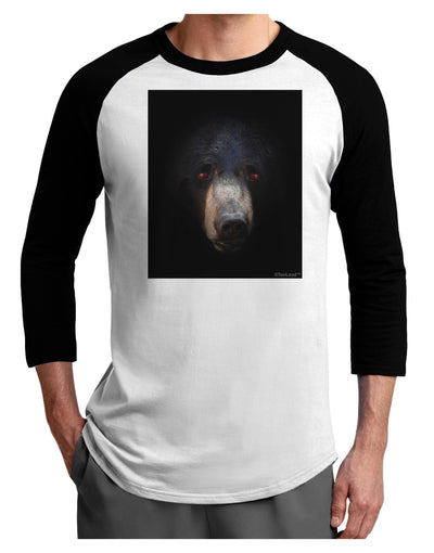 Scary Black Bear Adult Raglan Shirt-Raglan Shirt-TooLoud-White-Black-X-Small-Davson Sales