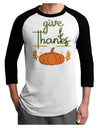 Give Thanks Adult Raglan Shirt-Mens T-Shirt-TooLoud-White-Black-X-Small-Davson Sales