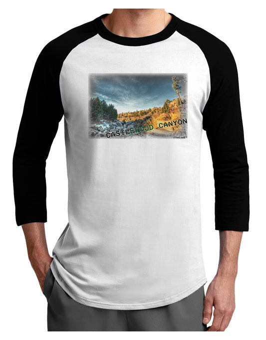 Castlewood Canyon Old Photo Adult Raglan Shirt-Raglan Shirt-TooLoud-White-Black-X-Small-Davson Sales
