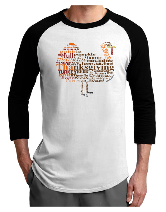 Turkey Typography Adult Raglan Shirt-Raglan Shirt-TooLoud-White-Black-X-Small-Davson Sales