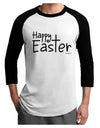 Happy Easter with Cross Adult Raglan Shirt by TooLoud-TooLoud-White-Black-X-Small-Davson Sales