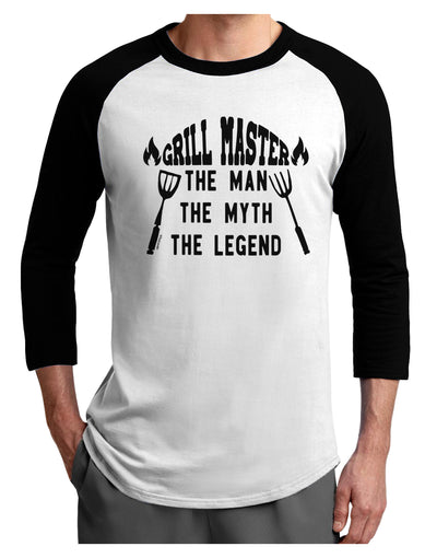 Grill Master The Man The Myth The Legend Adult Raglan Shirt-Mens T-Shirt-TooLoud-White-Black-X-Small-Davson Sales