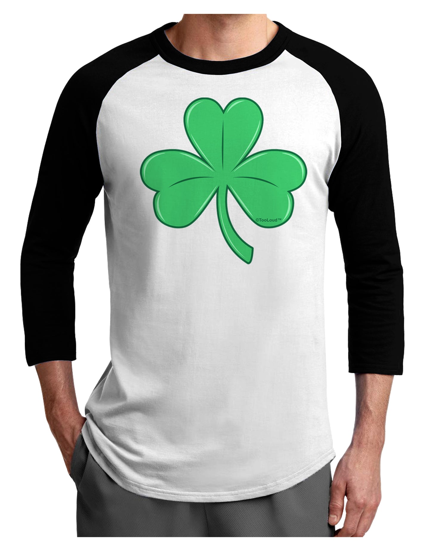 Shamrock Vector Design Adult Raglan Shirt by TooLoud-TooLoud-White-Black-X-Small-Davson Sales
