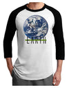 Planet Earth Text Adult Raglan Shirt-TooLoud-White-Black-X-Small-Davson Sales