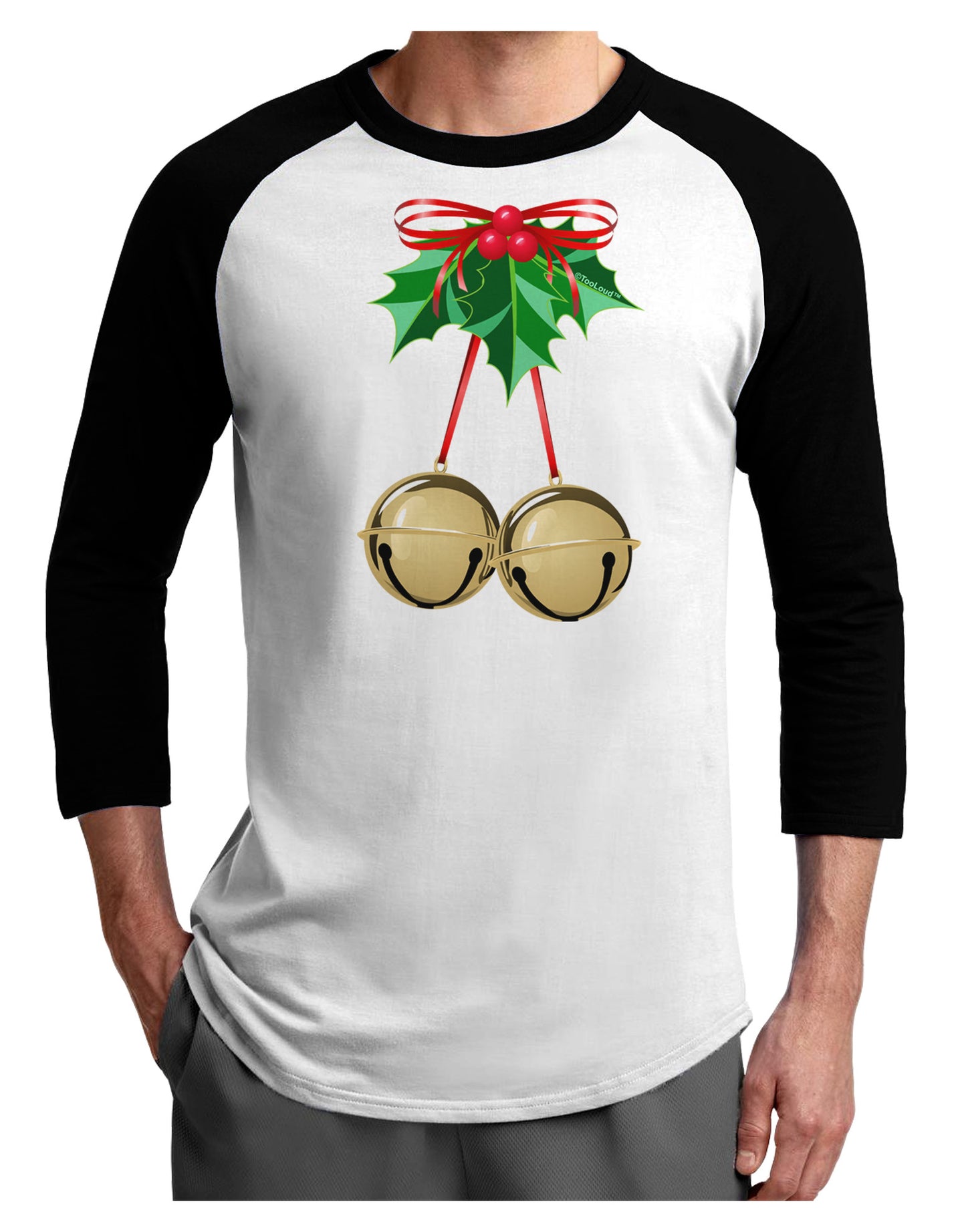 Jingle Balls Adult Raglan Shirt-Raglan Shirt-TooLoud-White-Black-X-Small-Davson Sales