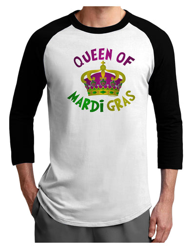 Queen Of Mardi Gras Adult Raglan Shirt-Raglan Shirt-TooLoud-White-Black-X-Small-Davson Sales