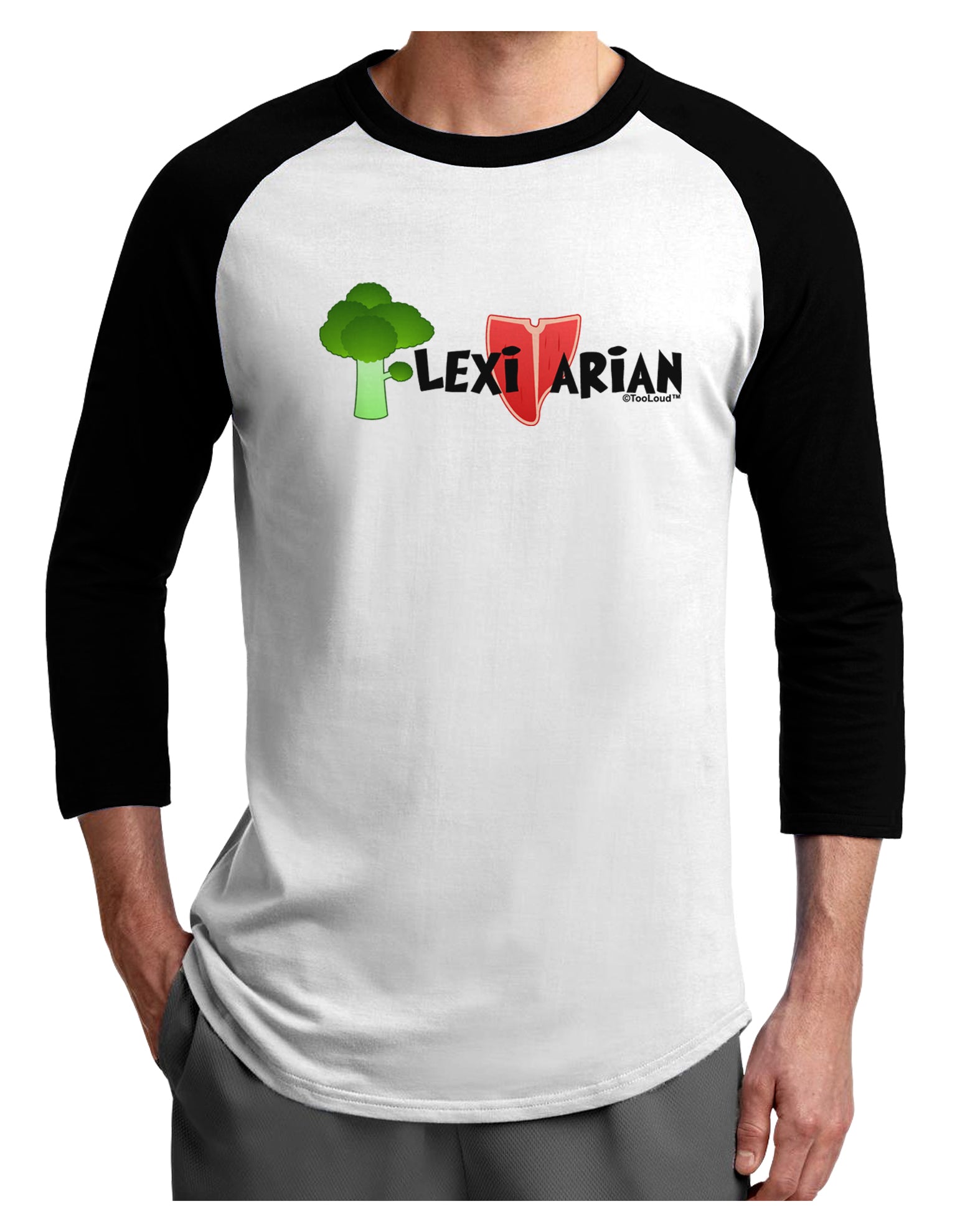 Flexitarian Adult Raglan Shirt by TooLoud-TooLoud-White-Black-X-Small-Davson Sales