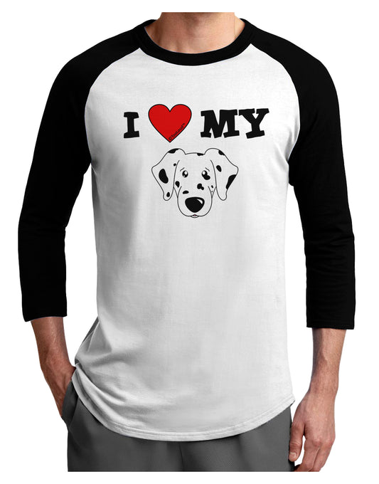 I Heart My - Cute Dalmatian Dog Adult Raglan Shirt by TooLoud-TooLoud-White-Black-X-Small-Davson Sales