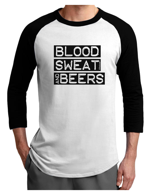 Blood Sweat and Beers Design Adult Raglan Shirt by TooLoud-TooLoud-White-Black-X-Small-Davson Sales