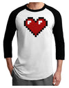 Pixel Heart Design 1 - Valentine's Day Adult Raglan Shirt-Raglan Shirt-TooLoud-White-Black-X-Small-Davson Sales