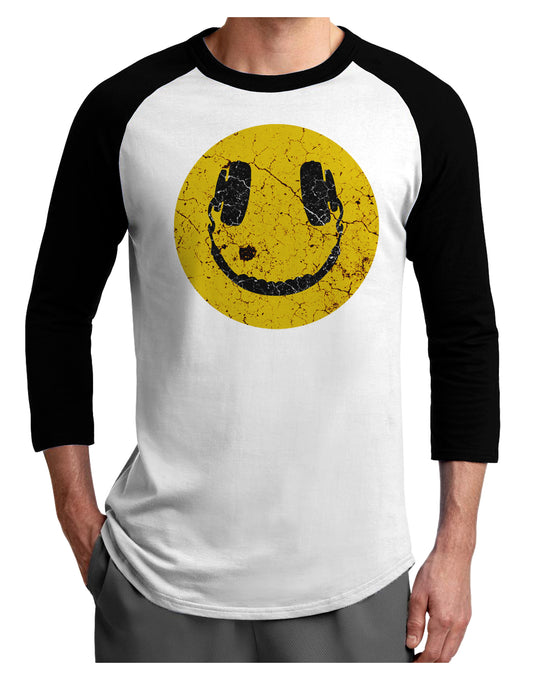 EDM Smiley Face Adult Raglan Shirt by TooLoud-TooLoud-White-Black-X-Small-Davson Sales