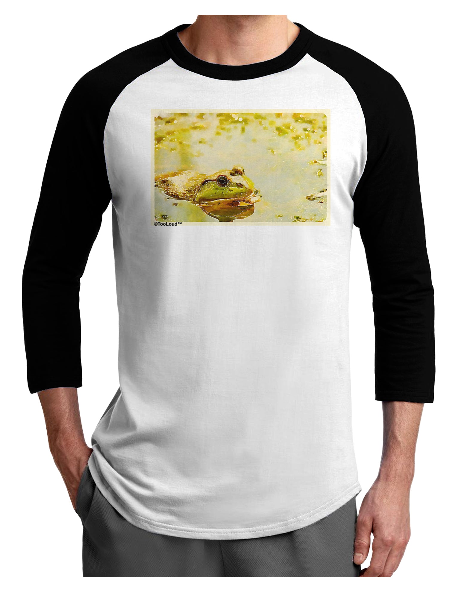 Bullfrog In Watercolor Adult Raglan Shirt by TooLoud-TooLoud-White-Black-X-Small-Davson Sales