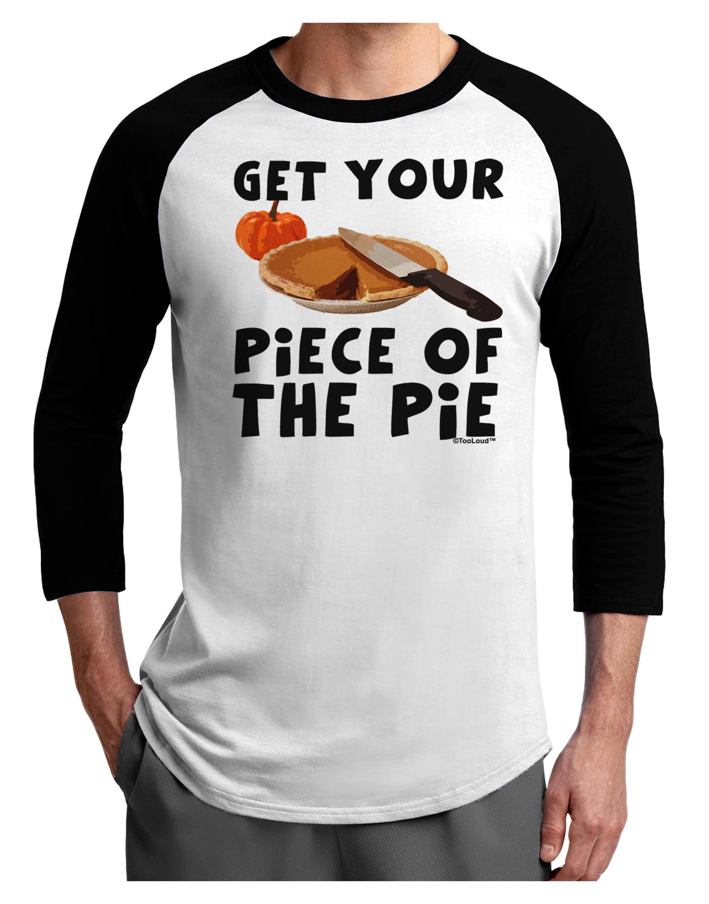 Get Your Piece Adult Raglan Shirt-TooLoud-White-Black-X-Small-Davson Sales