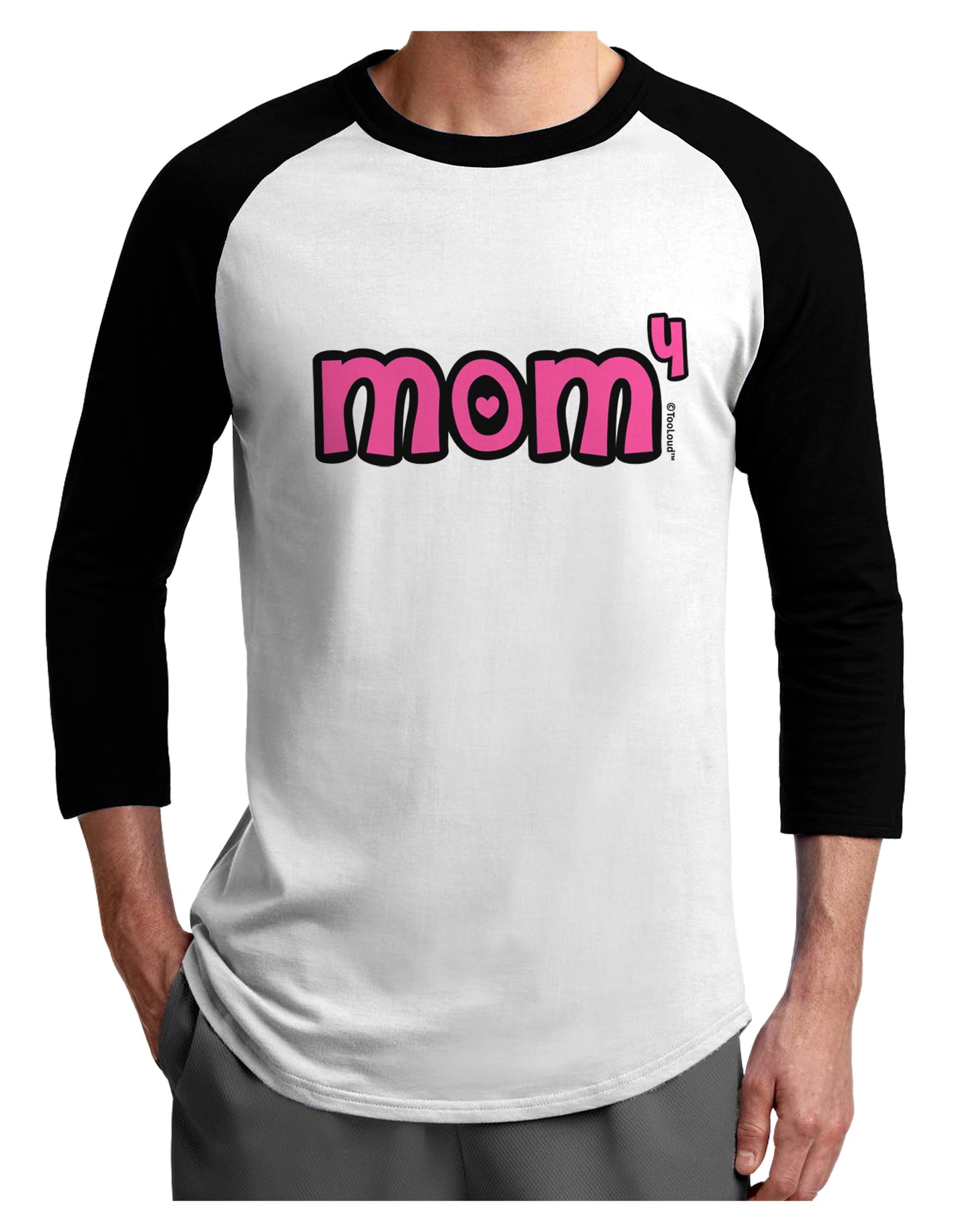 Mom to the Fourth Power - Cute Mom of 4 Design Adult Raglan Shirt by TooLoud-TooLoud-White-Black-X-Small-Davson Sales