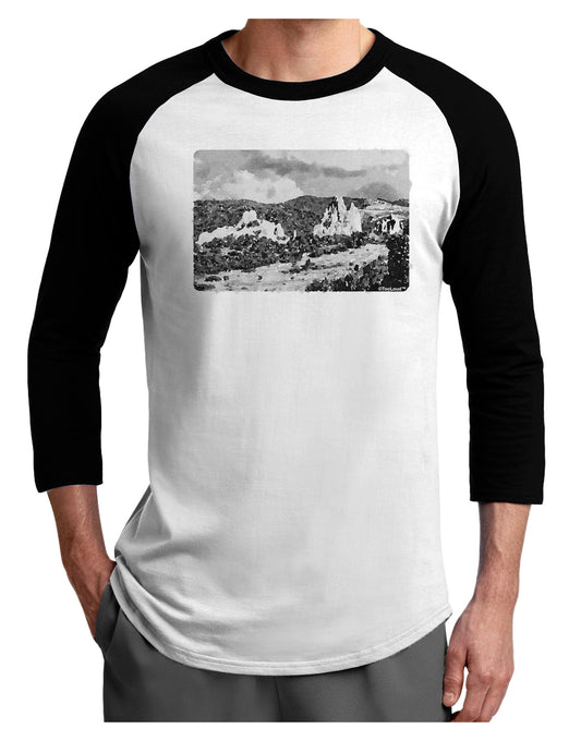 CO Mountain Forest Watercolor Adult Raglan Shirt-Raglan Shirt-TooLoud-White-Black-X-Small-Davson Sales