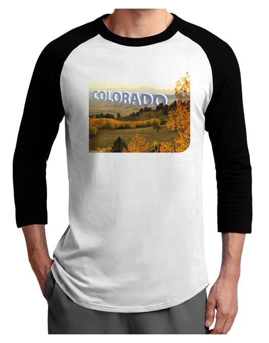 Colorado Postcard Gentle Sunrise Adult Raglan Shirt by-Raglan Shirt-TooLoud-White-Black-X-Small-Davson Sales
