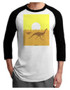 Jurassic Dinosaur Sunrise Adult Raglan Shirt by TooLoud-TooLoud-White-Black-X-Small-Davson Sales