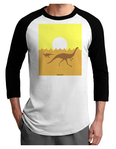 Jurassic Dinosaur Sunrise Adult Raglan Shirt by TooLoud-TooLoud-White-Black-X-Small-Davson Sales