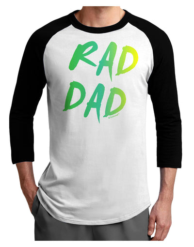 Rad Dad Design - 80s Neon Adult Raglan Shirt-Raglan Shirt-TooLoud-White-Black-X-Small-Davson Sales