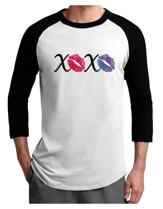 TooLoud XOXO Kisses Adult Raglan Shirt-Raglan Shirt-TooLoud-White-Black-X-Small-Davson Sales