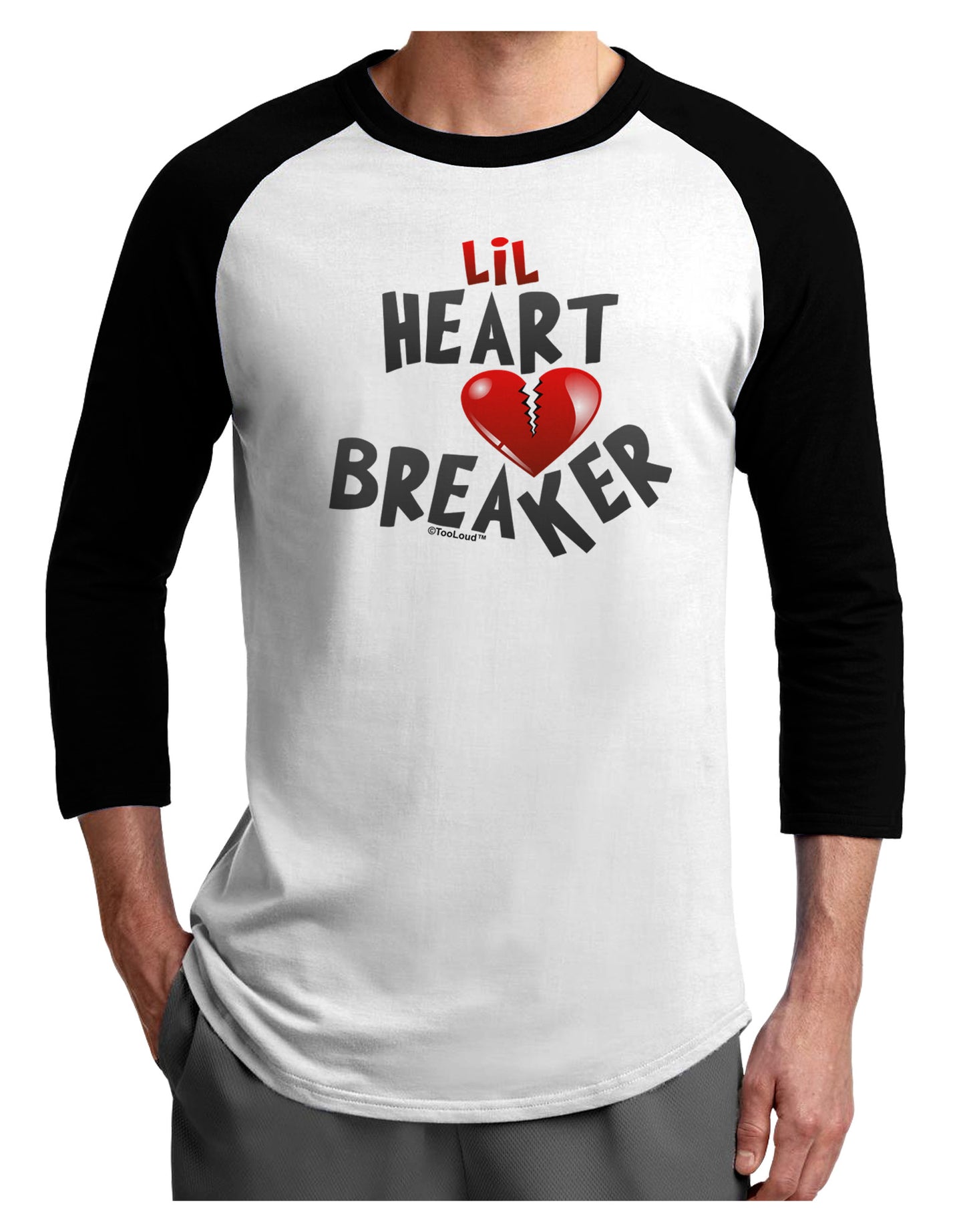 Lil Heart Breaker Adult Raglan Shirt-Raglan Shirt-TooLoud-White-Black-X-Small-Davson Sales