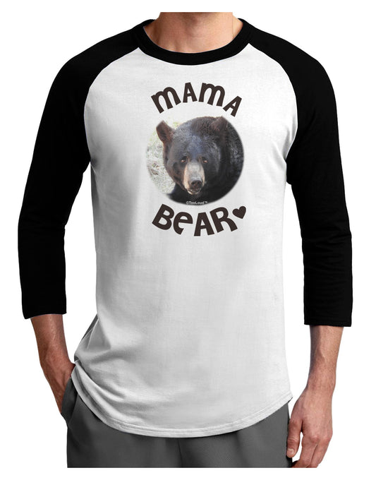 Black Bear - Mama Bear Adult Raglan Shirt-Raglan Shirt-TooLoud-White-Black-XXX-Large-Davson Sales