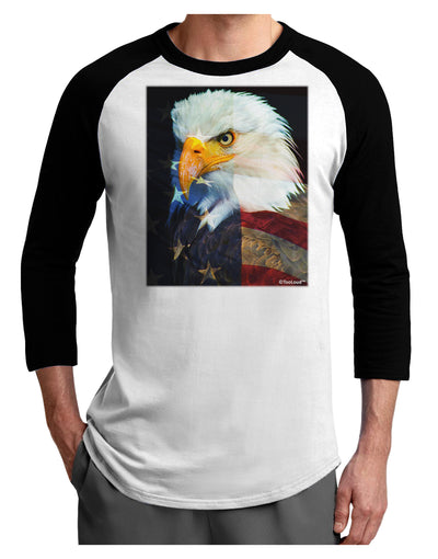 Patriotic Bald Eagle - American Flag Adult Raglan Shirt by TooLoud-TooLoud-White-Black-X-Small-Davson Sales