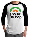 Irish Flag Rainbow - Kiss Me I'm Irish Adult Raglan Shirt by TooLoud-Raglan Shirt-TooLoud-White-Black-X-Small-Davson Sales