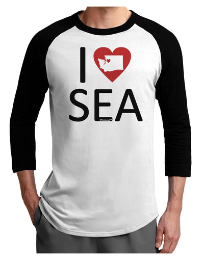 I Heart Seattle Adult Raglan Shirt-Raglan Shirt-TooLoud-White-Black-X-Small-Davson Sales