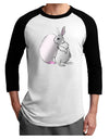 Easter Bunny and Egg Metallic - Silver Adult Raglan Shirt by TooLoud-TooLoud-White-Black-X-Small-Davson Sales